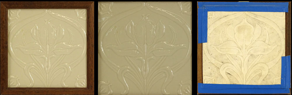Two (2) Moorcroft style Art Nouveau decorative tiles.