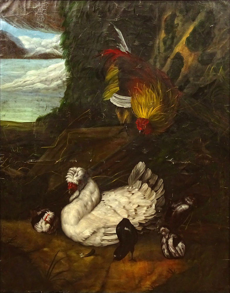 Viktor Derugin, Russian. Oil on Canvas Titled in Cyrillic "Birds in the Wood" and Dated 1993 en Verso.