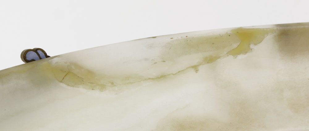 Vintage French Onyx and Champlevé Centerpiece Bowl.