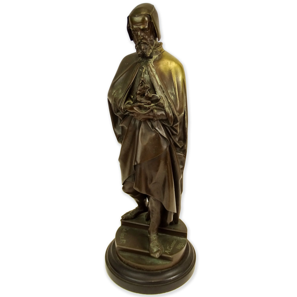Auguste Carrier, French (1800-1875) Bronze sculpture "Michel-Ange".