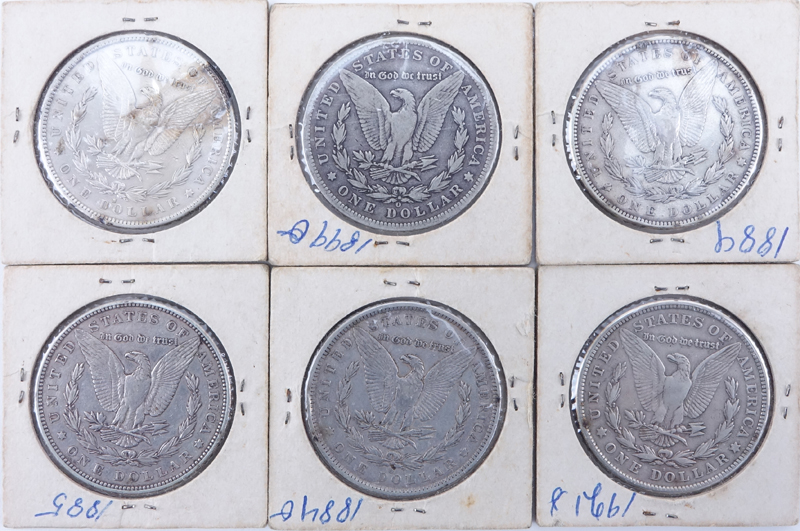 Collection of Six (6) Morgan Silver Dollars.