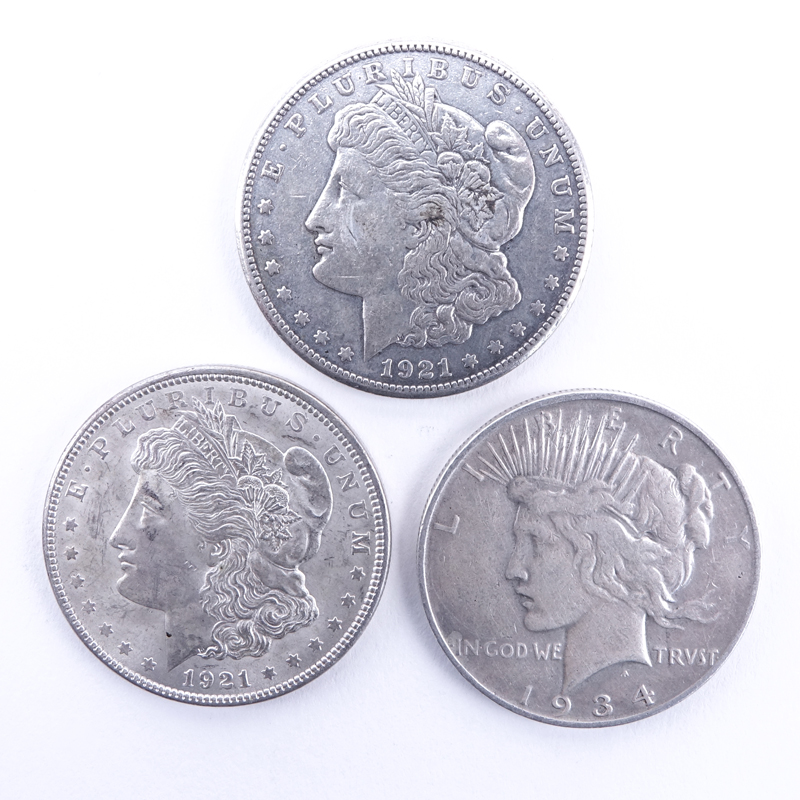 Collection of Three (3) U.S. Silver Dollars.