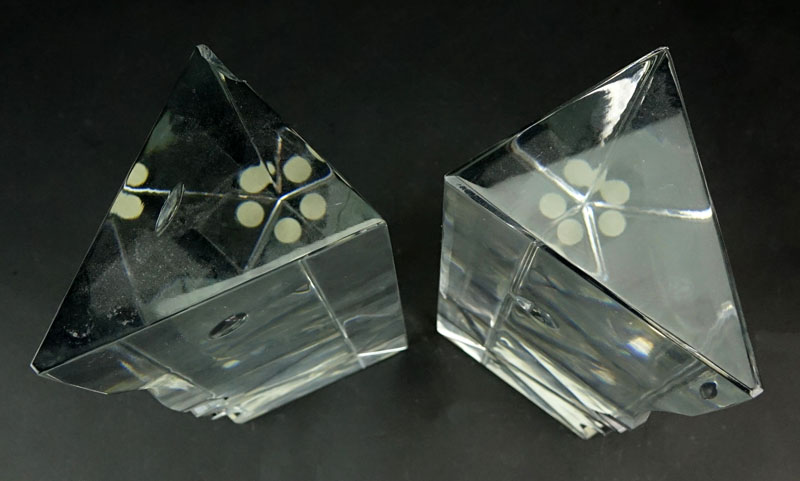 Pair of Baccarat "Encounter" Crystal Sculptures by Robert Rigot. 