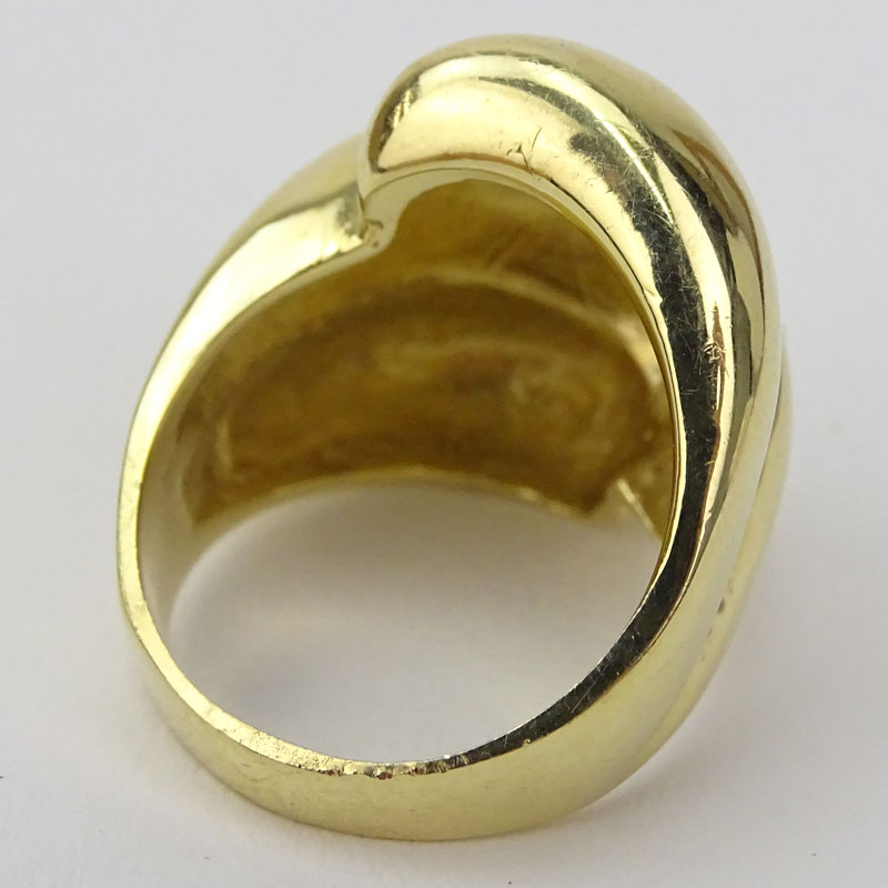 Vintage Italian 14 Karat Yellow Gold Ring.