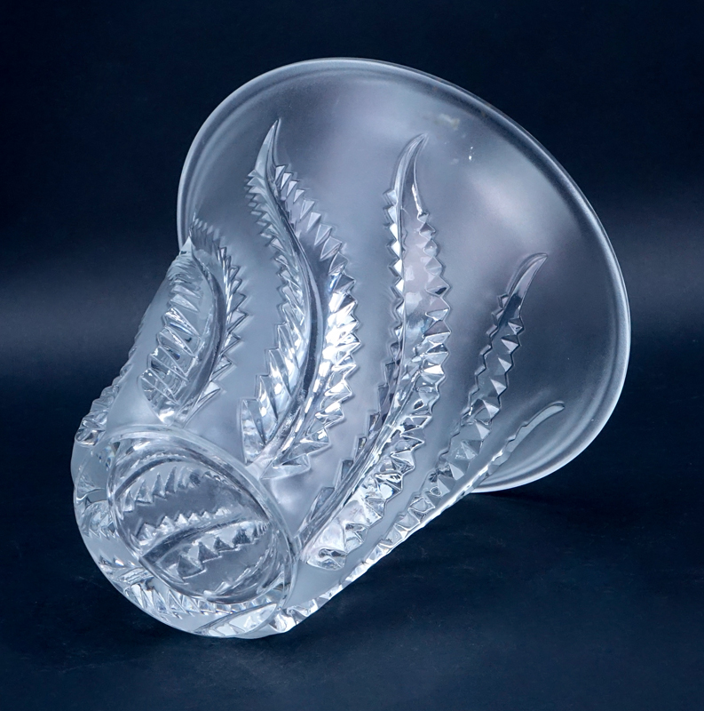 Lalique Crystal "Lobilia" Vase.