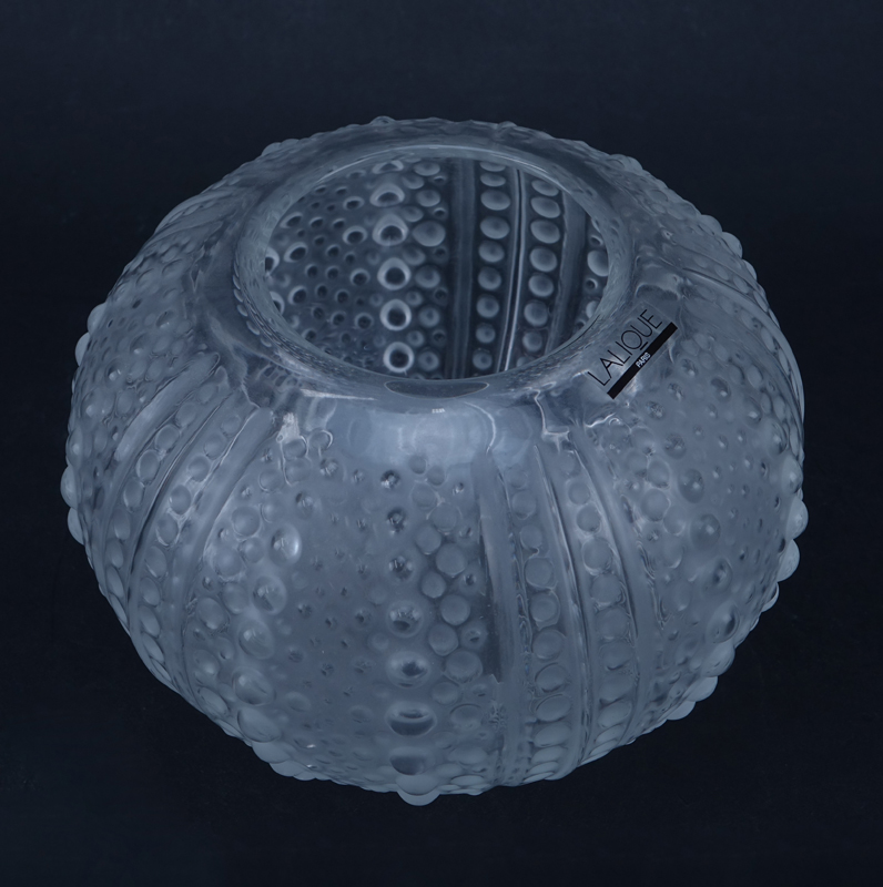 Lalique Crystal Bubble Motif Round Vase.