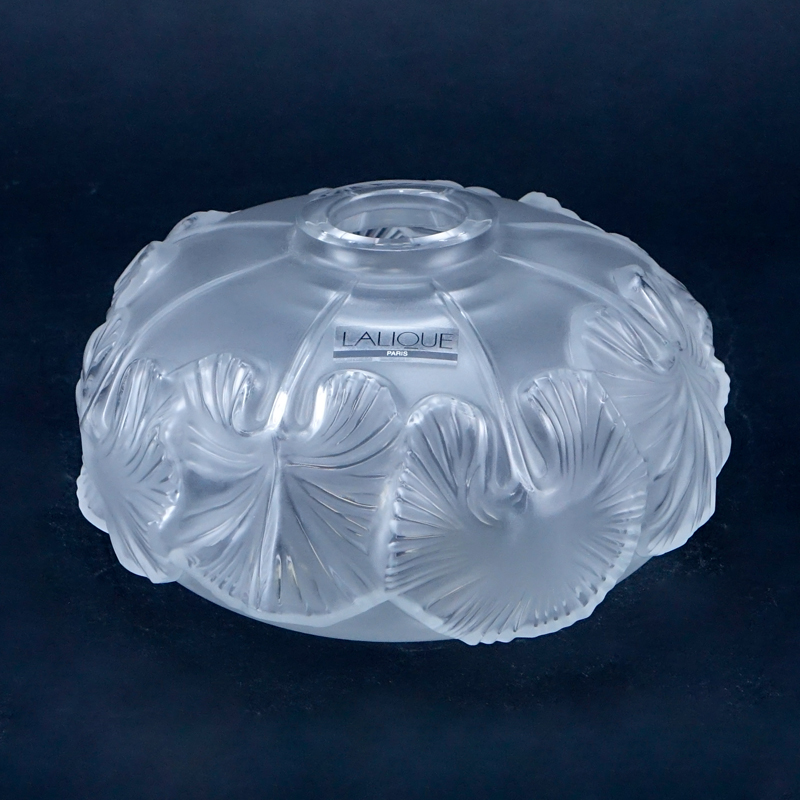 Lalique Crystal “Nympheas” Vase. In original box.