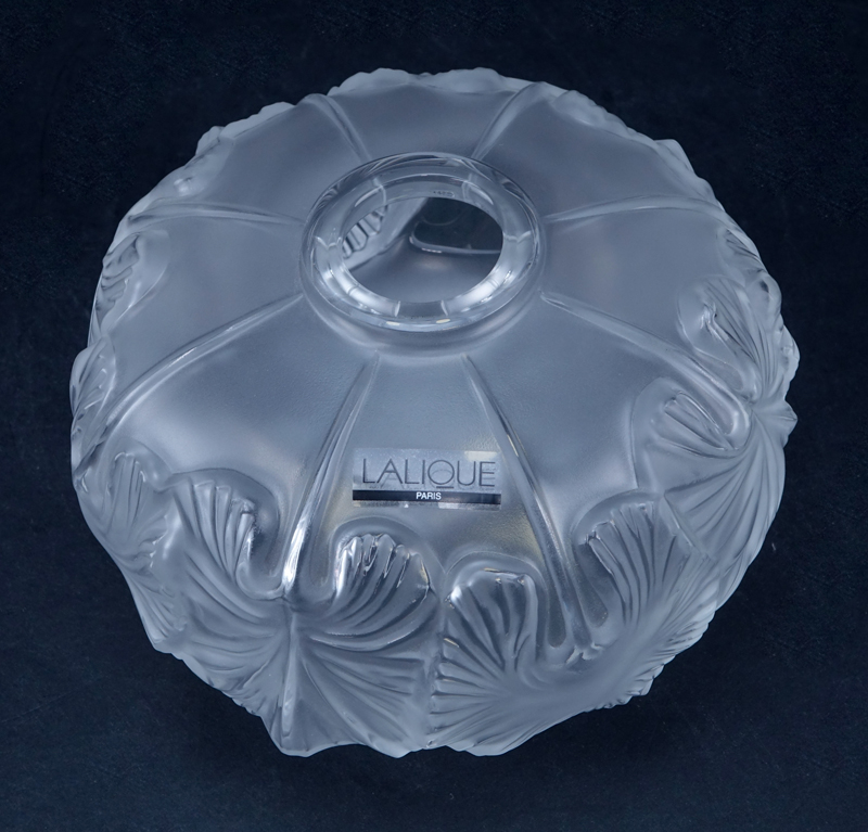 Lalique Crystal “Nympheas” Vase. In original box.