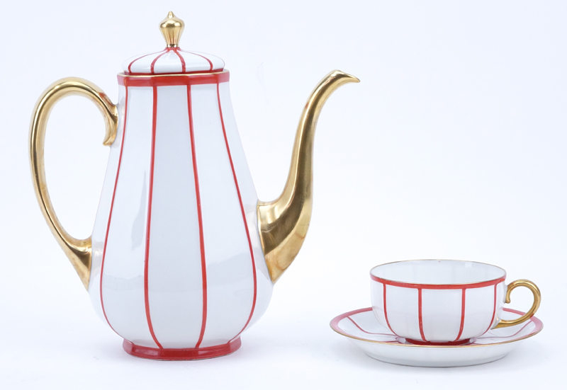 Fifteen (15) Pc. Raynaud & Co. Limoges Porcelain Tea Set.