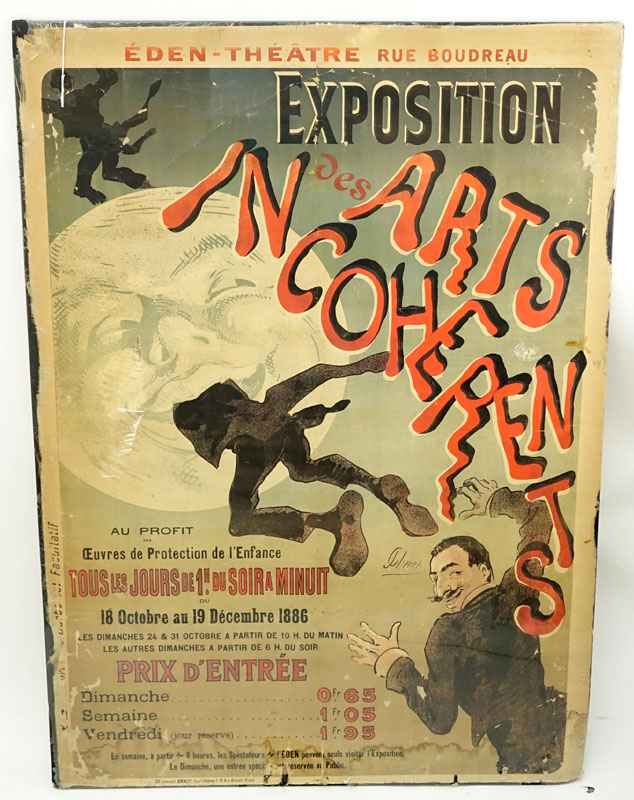 Jules Chéret, French (1836-1932) Poster "Exposition Des Arts Incoherents". 