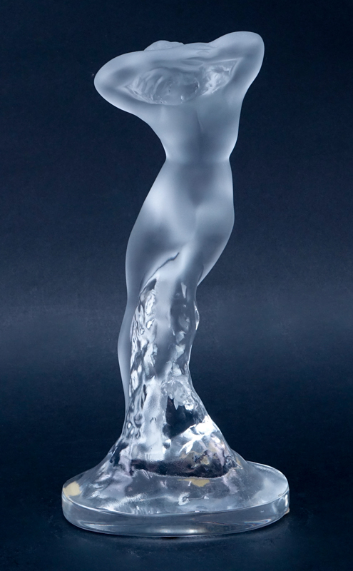 Lalique Crystal "Danseuse Bras Leves" Signed Lalique France. 