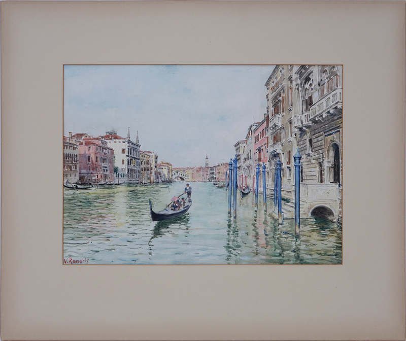 Vettore Zanetti Zilla, Italian (1864 - 1946) Watercolor on paper "Venice".