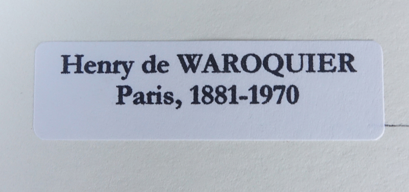 Henri de Waroquier, French (1881-1970) Etching "Abstract Portrait".