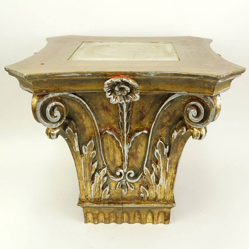 Palladio Furniture Co. Italian Gilt Corinthian Column Capital / Table Base.