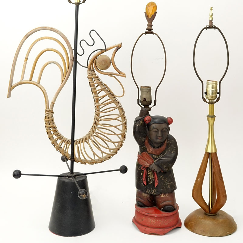 Lot of Three (3) Vintage Mid-Century Lamps.