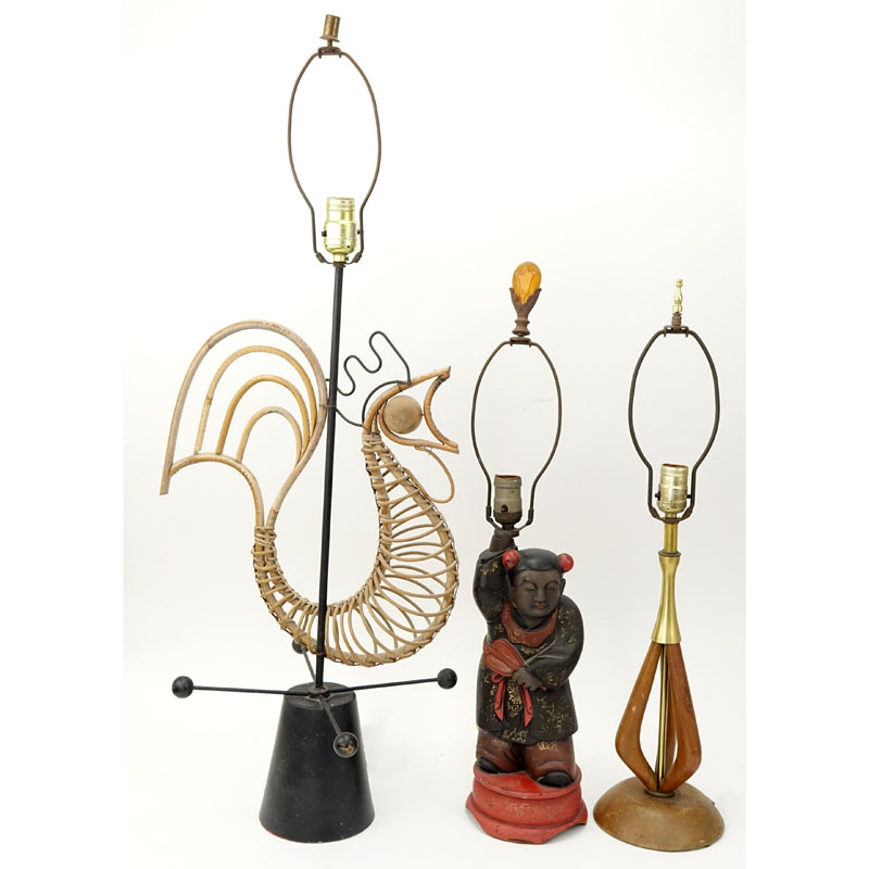 Lot of Three (3) Vintage Mid-Century Lamps.