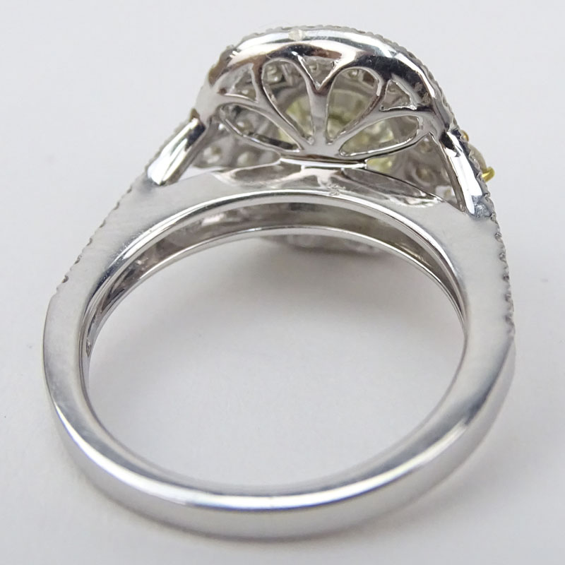 Approx. 3.13 Carat TW Round Brilliant Cut Diamond and 18 Karat White Gold Ring.