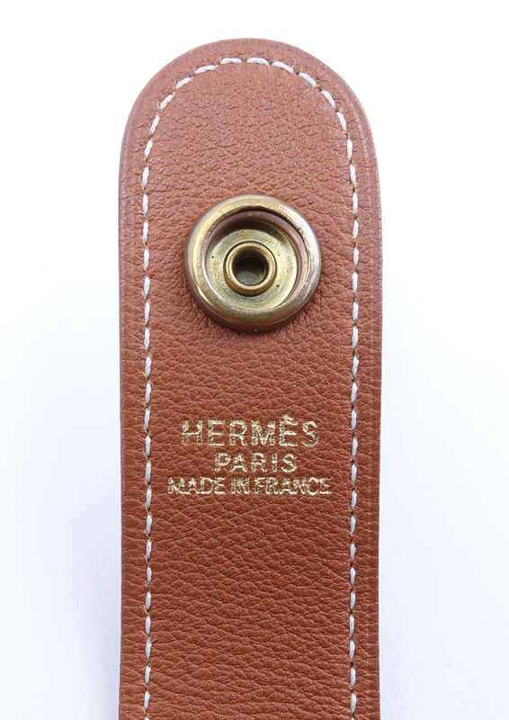 Hermes Brown Leather Cross Body Hobo Bag.