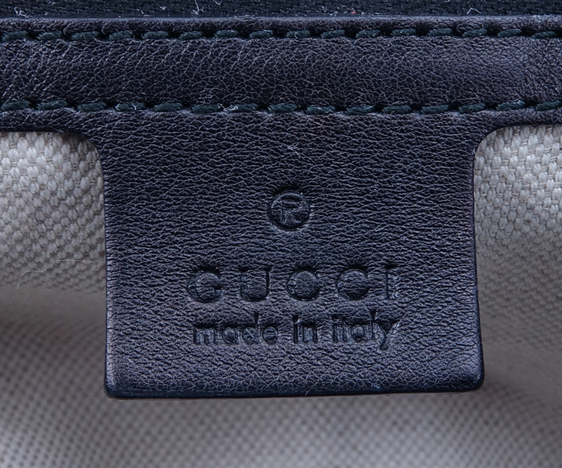 Gucci Emily Large Guccissima Black Leather Shoulder Bag.