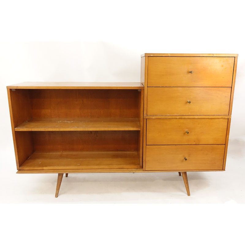 Paul McCobb for Planner Group Mid Century Chest of Drawers and Book Shelves on Low Table.
