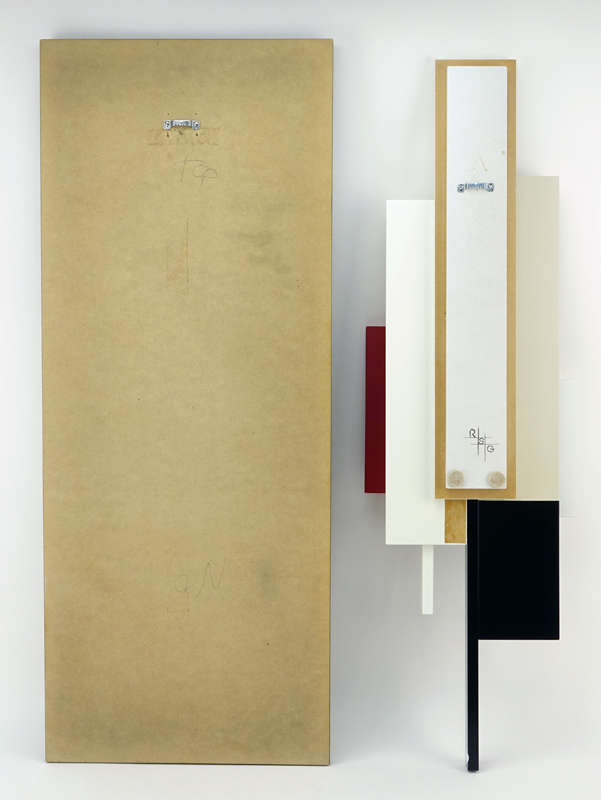 Ronald S. Goldfarb, American (20th C.) High Gloss Painted and Lacquer on Wood Wall Hanging Sculptures.