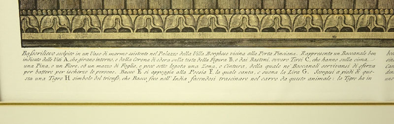 Two (2) Ornamental Frieze Engravings After Francesco Piranesi, Italian (born circa 1758-1810). Edizione Ponte Vecchio. 
