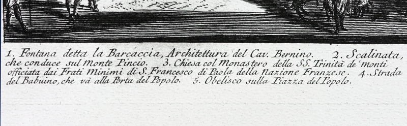 After: Giovanni Battista Piranesi, Italian (1720-1778) Etching "Veduta di Piazza di Spagna". 