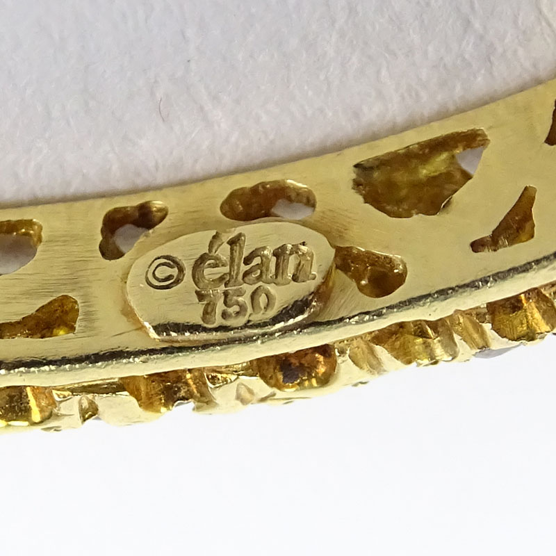 Approx. 6.0 Carat Pave Set Fancy Yellow Diamond and 18 Karat Yellow Gold Bangle Bracelet.