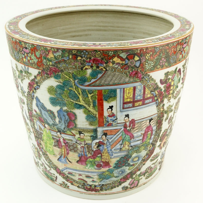 Later 20th Century Chinese Hand painted Porcelain Jardinière.