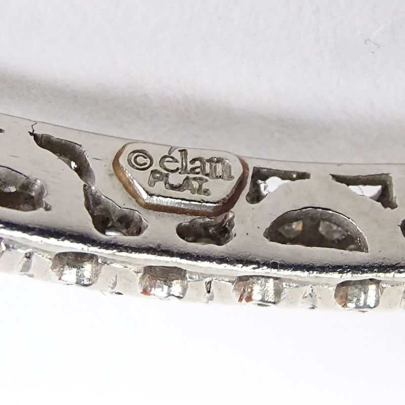 Approx. 6.0 Carat Pave Set White Diamond and 18 Karat White Gold Bangle Bracelet. Diamonds E-F color, VVS1-SI1 clarity. 