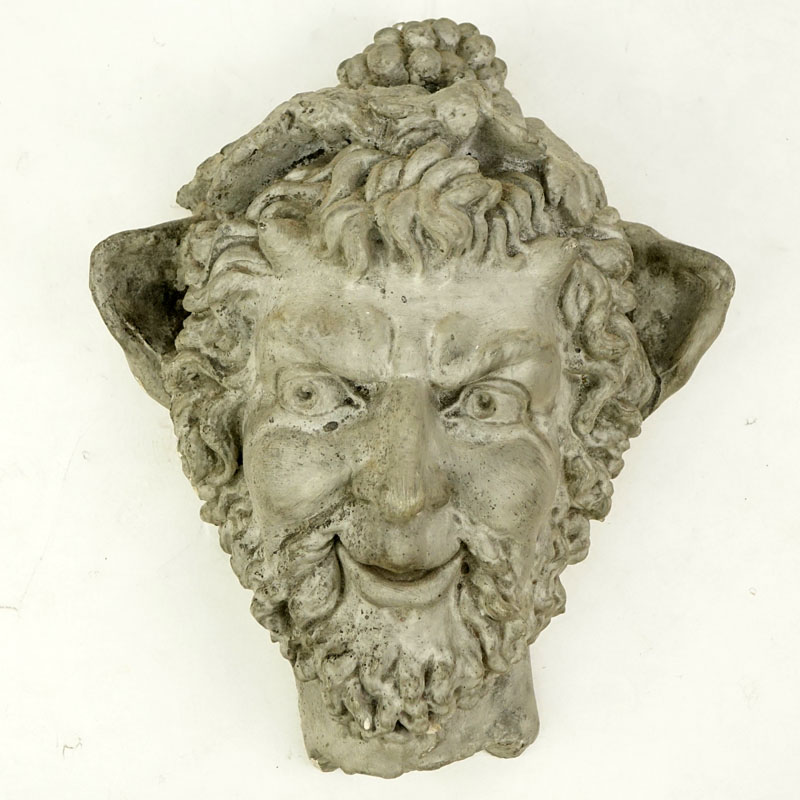 Bacchus Roman Deity Wall Hanging Pottery Bust.