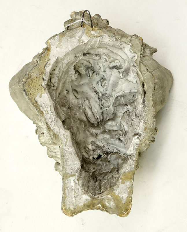Bacchus Roman Deity Wall Hanging Pottery Bust.