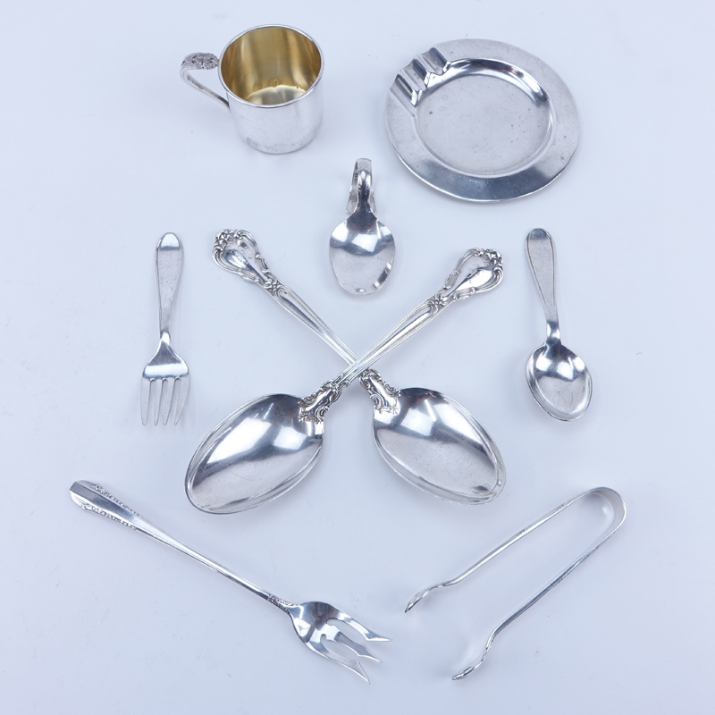 Grouping of Nine (9) Sterling Silver Tablewares.