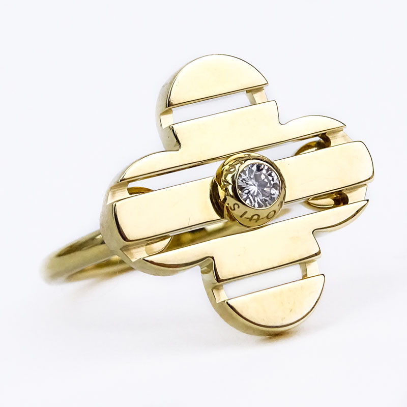 Louis Vuitton Petite Fleur Diamond 18k Yellow Gold Floral Ring Size 4.75