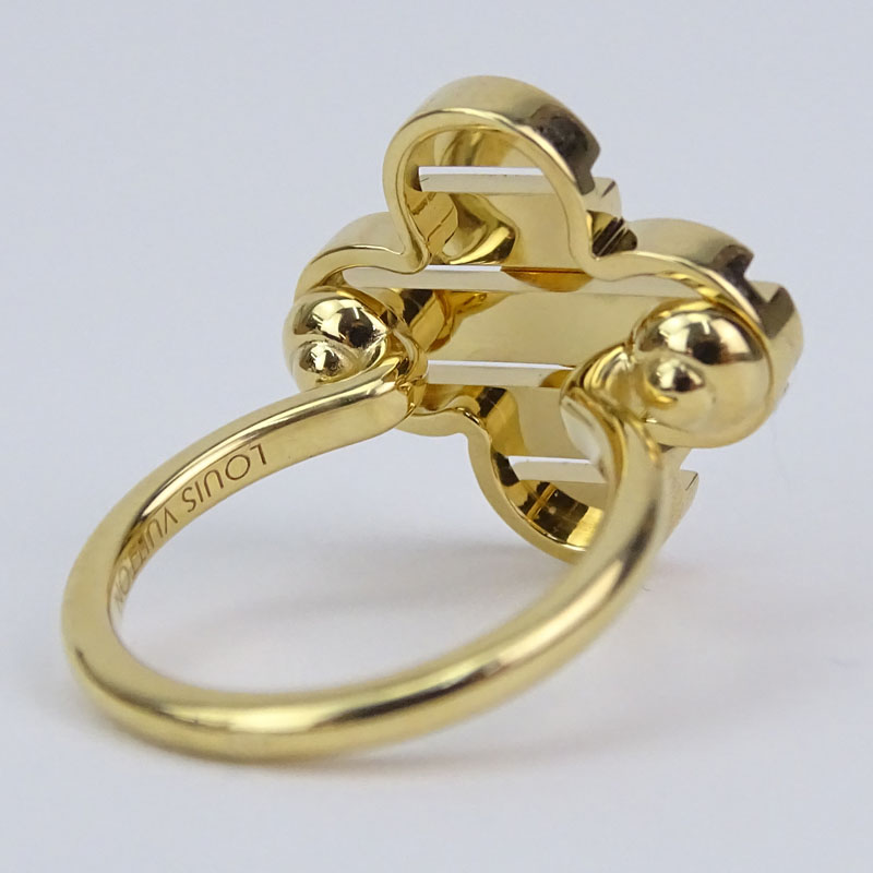 Louis Vuitton Petitburg Emplant 1P Diamond Ring 18K Yellow Gold Bf557883  Size 6