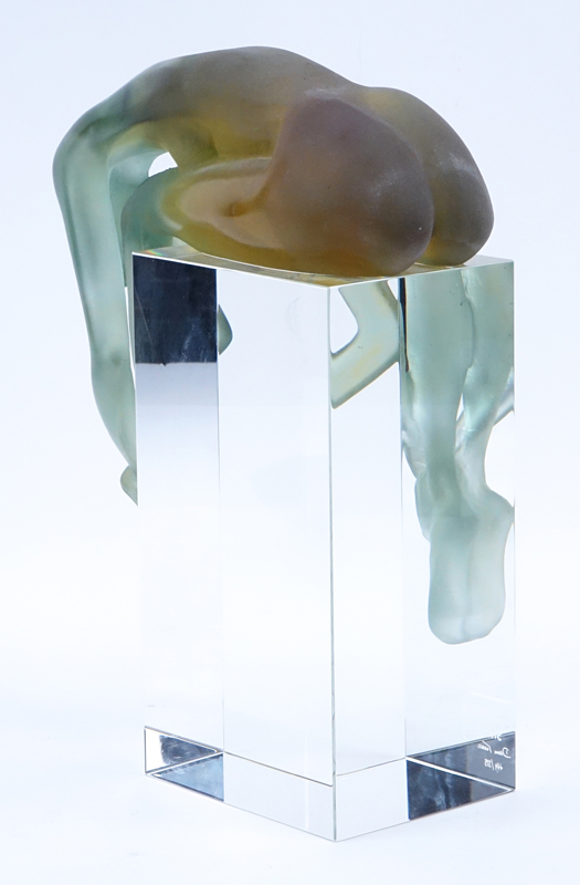 Daum Pate De Verre and Clear Glass Sculpture "Ballerine". Designed by Sylvie Mangaud-Lasseigne, French (20th C).