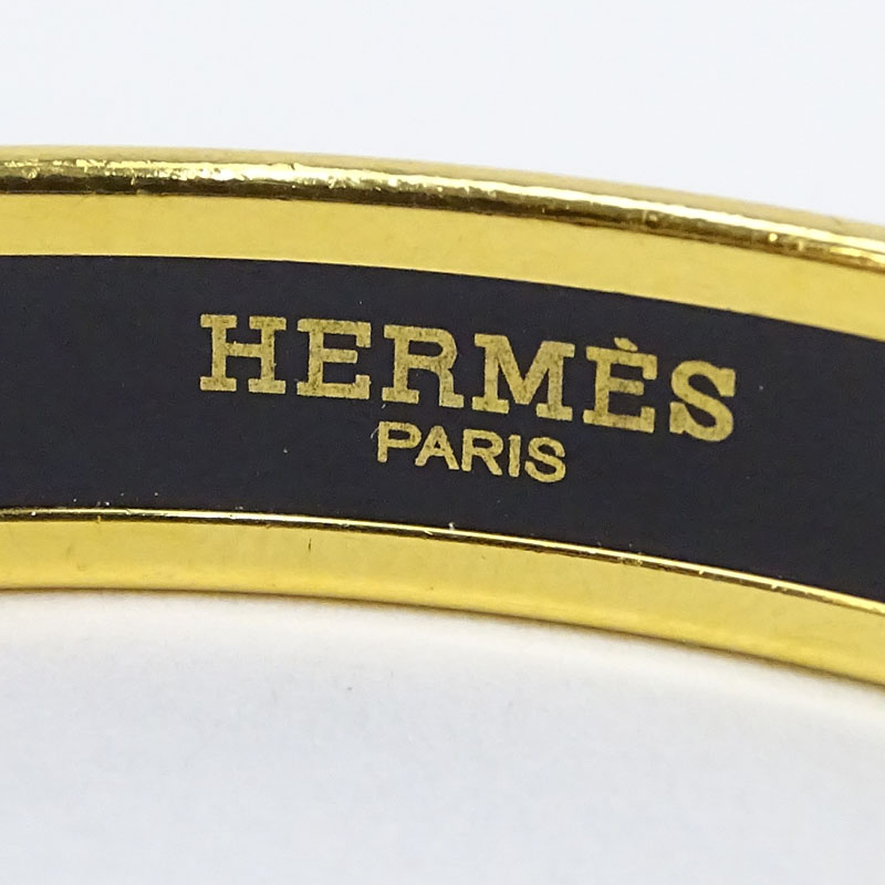Vintage Hermes Made in France Enameled Vermeil  Bangle Bracelet.