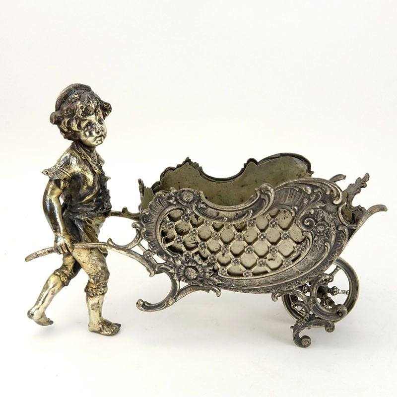 Antique Silver Plate Figural Basket/Planter.