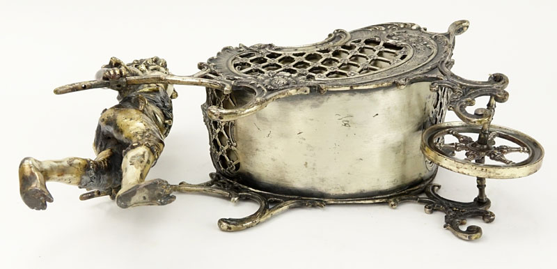 Antique Silver Plate Figural Basket/Planter.