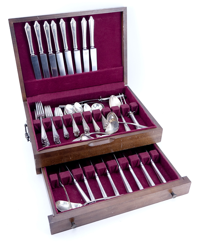 Ninety (90) Pc Towle "Virginia Carvel" Sterling Silver Flatware.