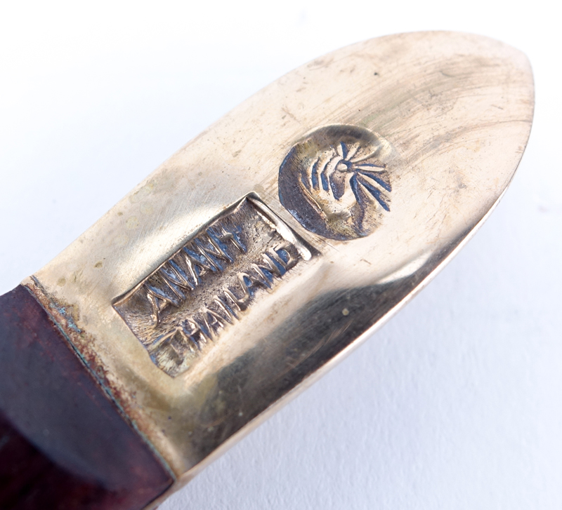 Twenty Nine (29) Pc Anant Thailand Brass and Wood Handle Flatware.