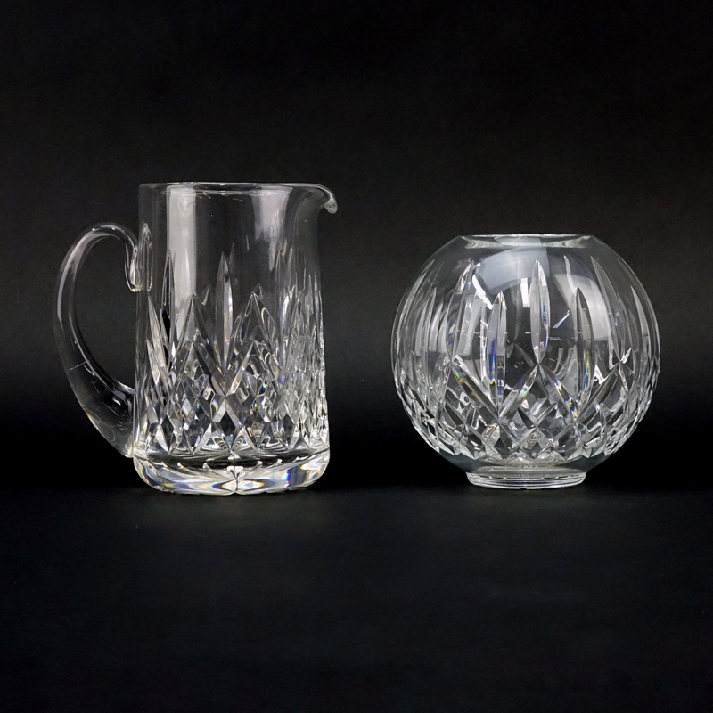 Two (2) Waterford Crystal Tableware. Includes: Pitcher along with rose bowl.