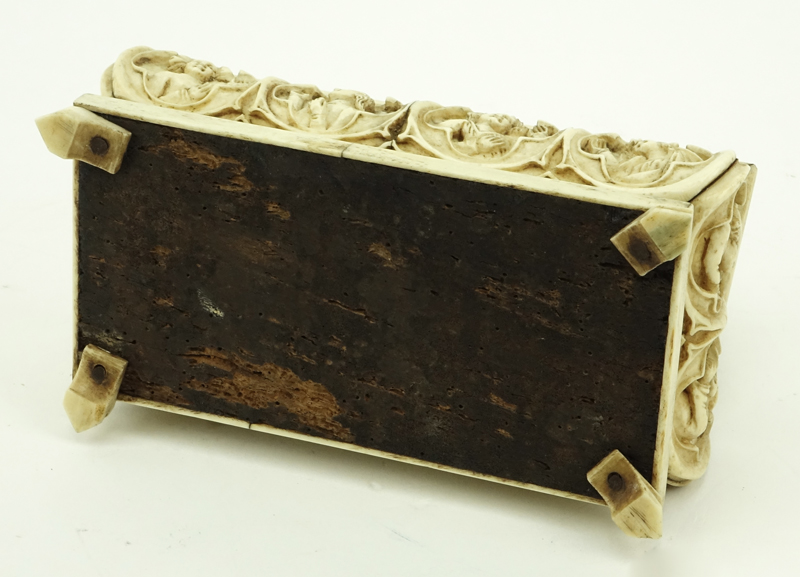 19th Century Austrian/German Carved Bone Box.