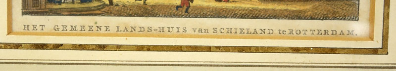 Two (2) Antique Color Engravings. Comprise:  A. and E. Rouargue "La Haye, Palais Des Etats Généraux" and Abraham Rademaker "Gemeenland shuis van Schieland-Rotterdam". 