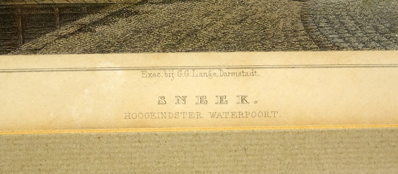 Two (2) Antique Engravings. Comprise:  L. Rohbock "Sneek-Waterpoort" by J. L. Terwen sculp. and Altena Brouwer "View of Nootdorp". 