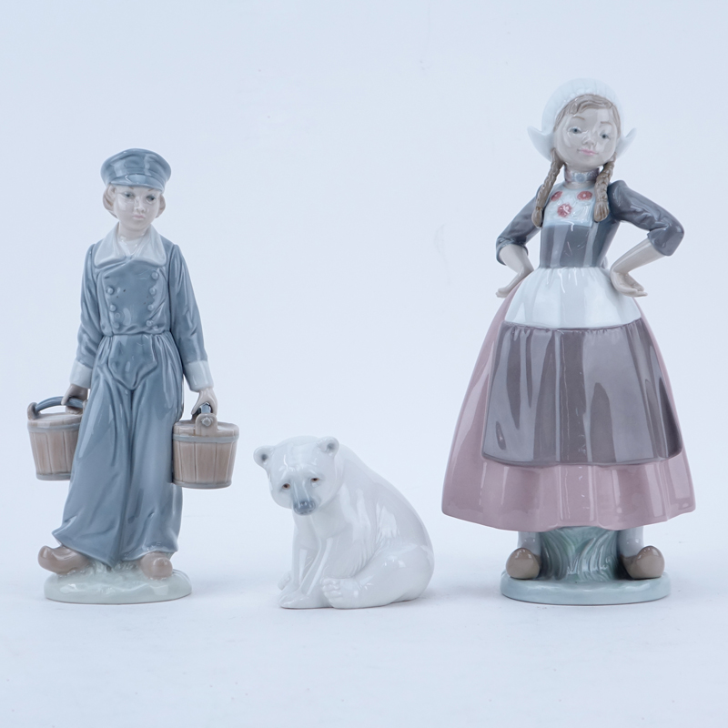 Collection of Three (3) Lladro Porcelain Figurines.