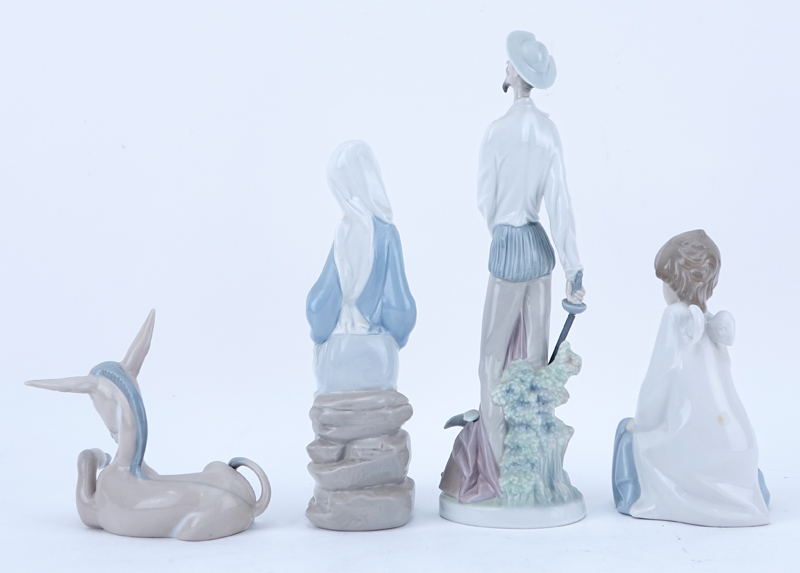Lot of Four (4) Lladro Porcelain Figurines.