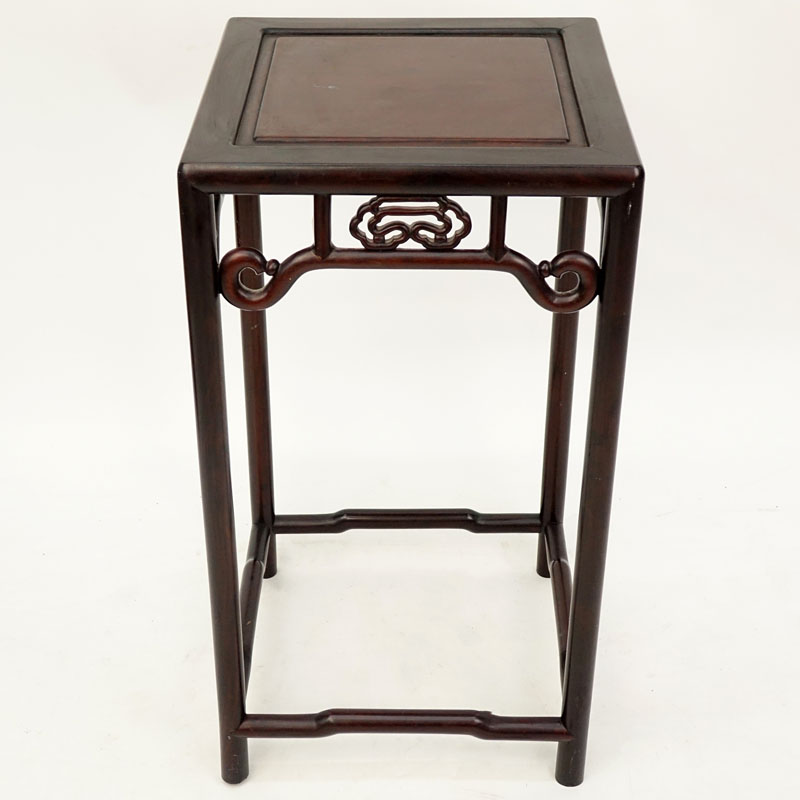 Modern Chinese Carved Hard Wood Pedestal Table.