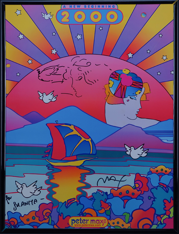 Signed Peter Max Poster "A New Beginning". 