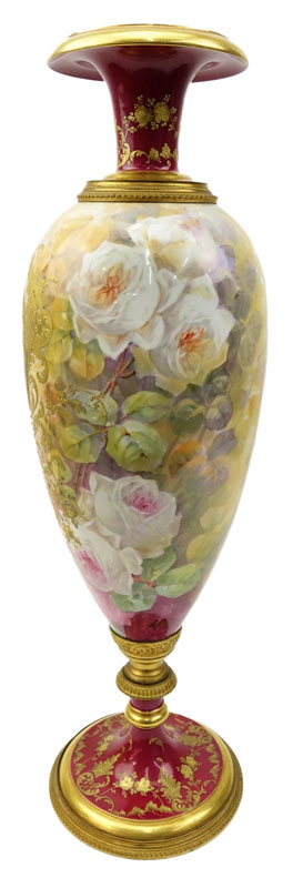 Large 19/20th Century Royal Vienna Hand Painted Portrait Vase.